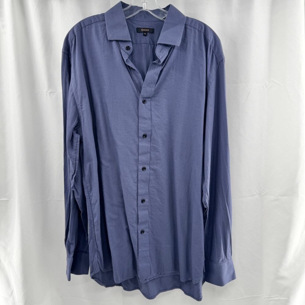 Quince Organic Cotton Cashmere Sz XL Storm Blue Mens Button Shirt